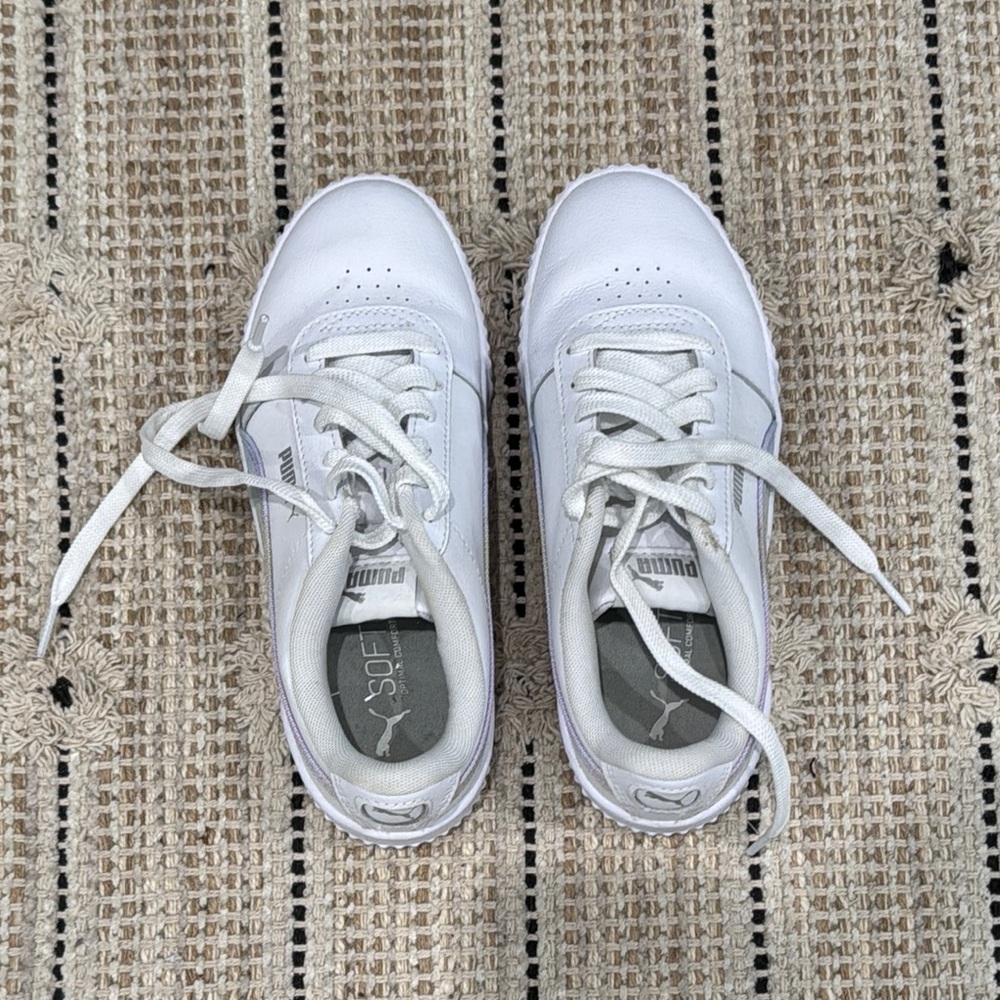 Puma White Sneakers with Rainbow